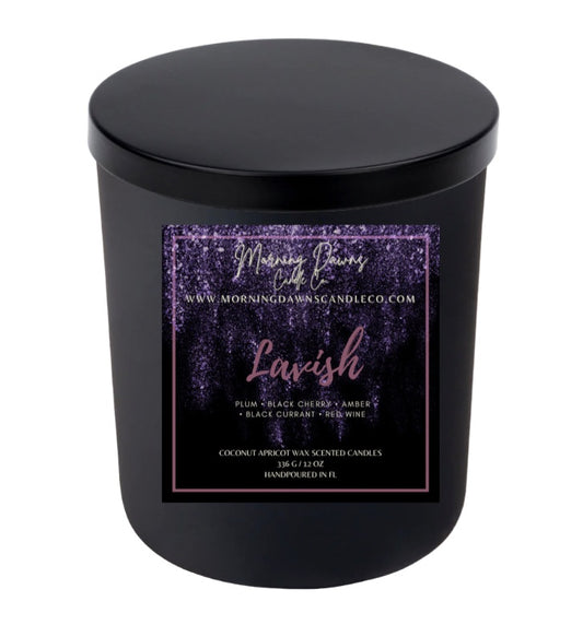 “Lavish” Luxury Candle / Cashmere Plum & Black Cherry Merlot Scented